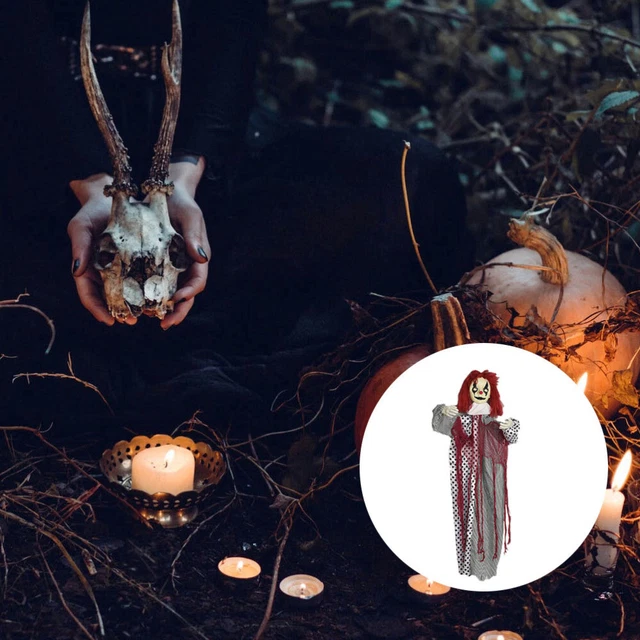1 pieza Adorno colgante de cráneo fantasma de miedo Halloween utilería fantasma