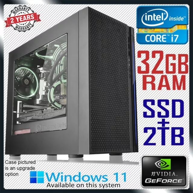 Intel Core i7 Gaming PC nVidia GeForce GTX Computer 32GB RAM SSD + 2TB Desktop