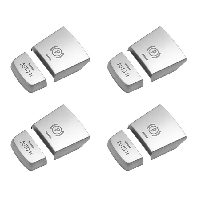 4x ABS Cromo Freno a Mano Elettronico Pulsante P Copertura Decorazione per F105930