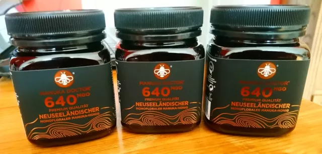 Manukahonig, Manuka Doctor, 3-er, 3x MGO 640, ing. 750 grammi