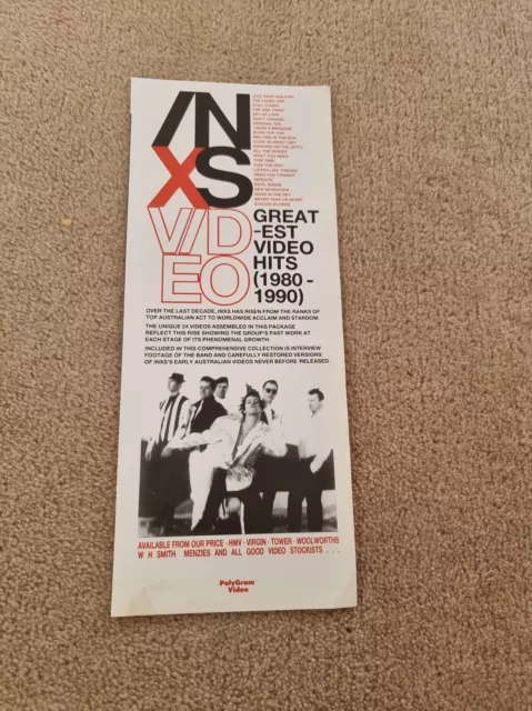 Tnewl8 Advert 11X4 Inxs : 'Video' Greatest Video Hits 1980-1990