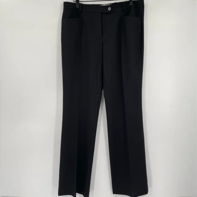 Calvin Klein Womens Pants Black Size 8 Modern Fit Straight Leg Mid Rise Trouser