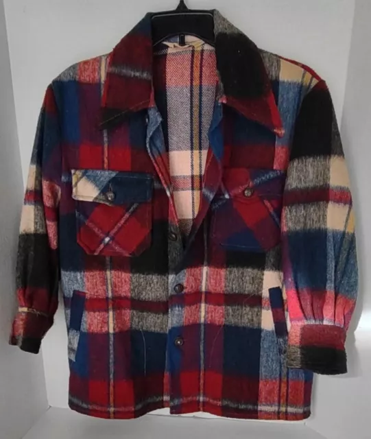 Vintage Dakar Shacket Women's LARGE Tartan Plaid Flannel Wool Shirt Jacket