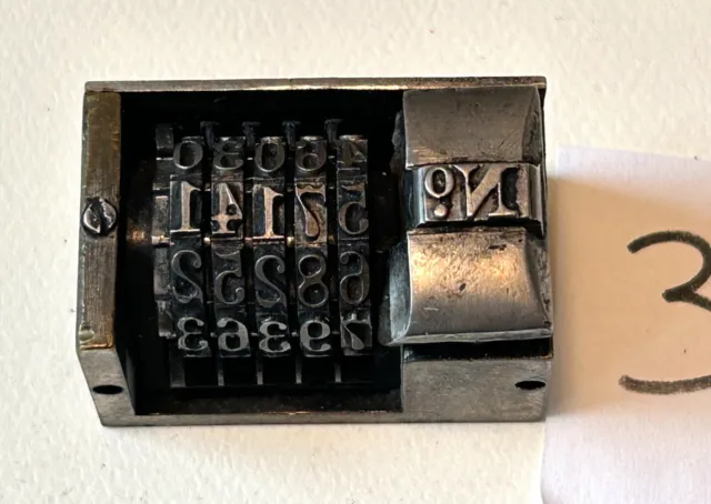 Antique Roberts Numbering Machine Letterpress Model 27 Pat. 1903 RARE  t3
