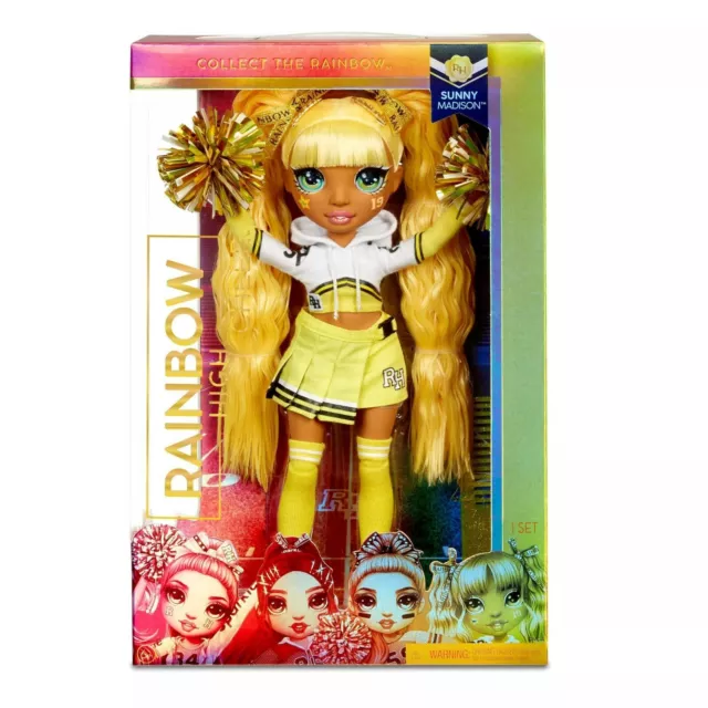 Regenbogen Hoch Cheer Sunny Madison - Gelb Modisch Puppe Mit Pom Poms