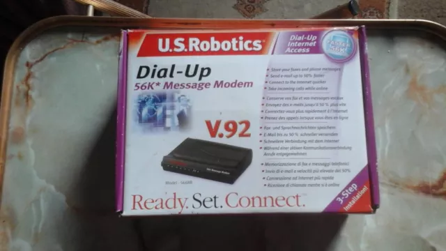 Boxed U S Robotics Dial Up 56K Message Modem Model 56688 V92 Internet Access
