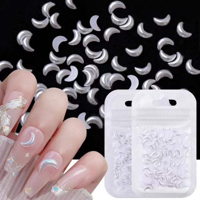 200pcs/bag White Popular Nail Art Pearl Decorations In Different