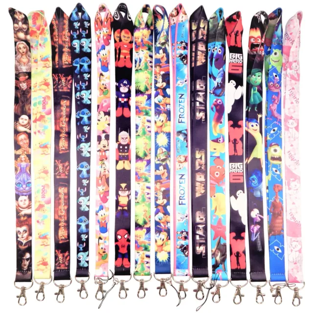 Disney and Various Lanyards with 10 Assorted Disney Trading Pins - New Lanyard