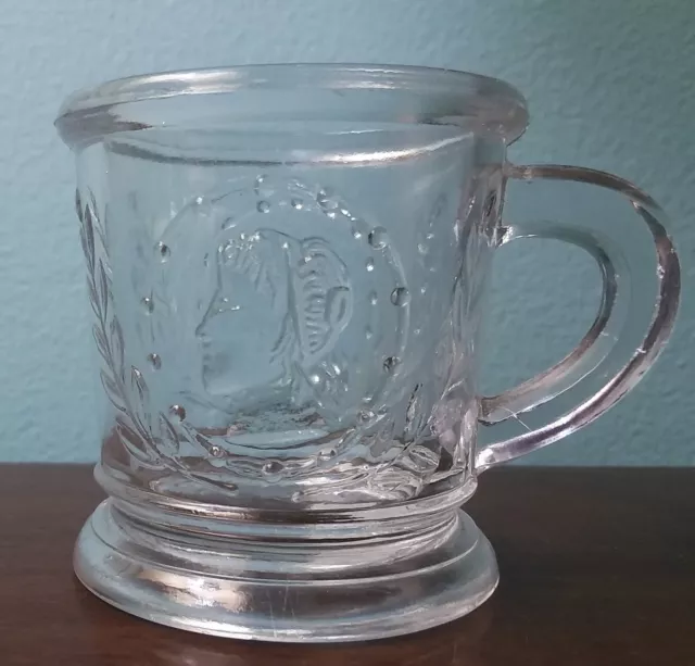 Antique EAPG CERES Medallion glass mug Atterbury & Company PITTSBURGH 1870-1880s