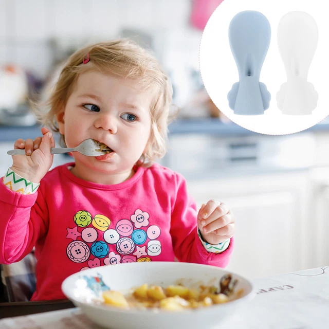 2 piezas cuchara de gel de sílice bebé comprimir bebé, las palas comen