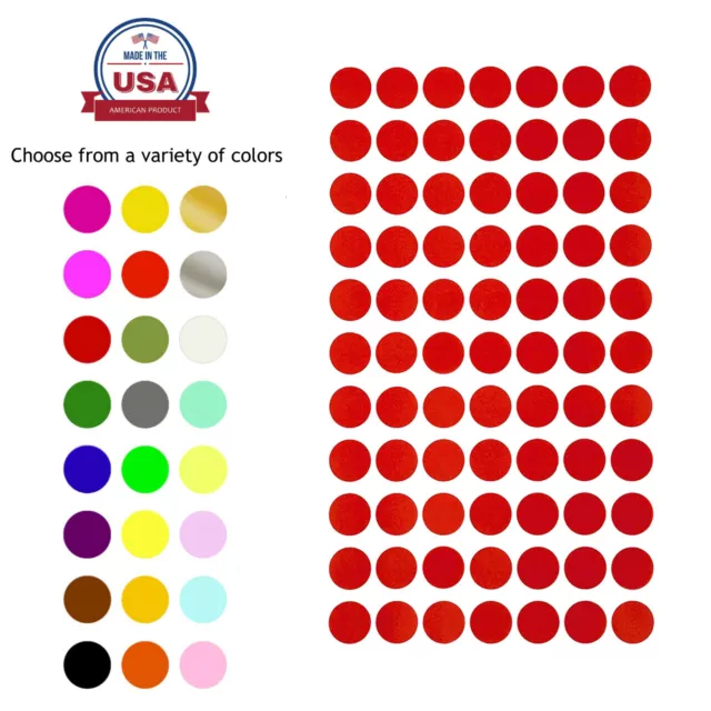 Color Coding Dot Stickers 15mm Round ~5/8 Inch Circle REMOVABLE Labels