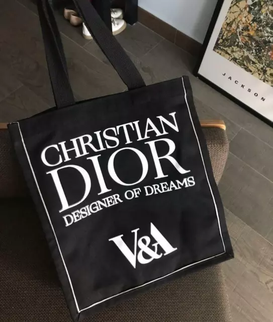 Christian Dior V&A Limited Edition Black Canvas Tote Bag