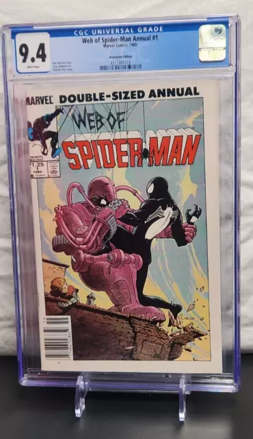 🔑🔥🔥🔥 WEB OF SPIDER-MAN 1 CGC 9.4 Annual 1st VULTURIONS  991018