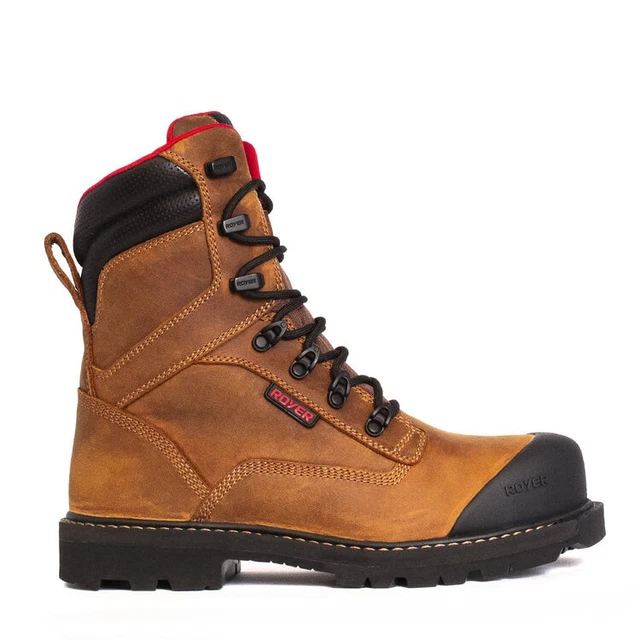 Royer Mens Revolt Carbon Fiber Toe Vibram Megagrip Pro Sole Work Boot Brown/Red