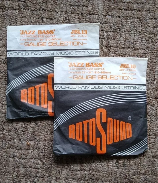 Rotosound Jazz Bass Strings x 2 Flatwound.