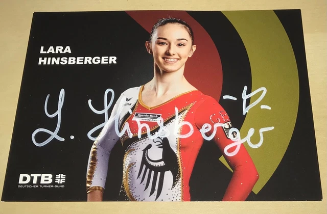Lara Hinsberger Orig. signierte Autogrammkarte DTB Deutschland Turnen Autogramm