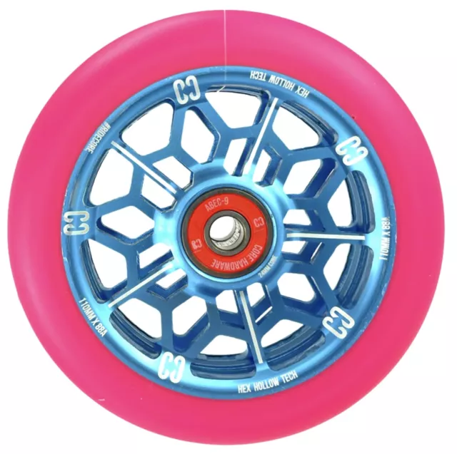 Core Hex Hollowcore Stunt-Scooter Rolle 110mm Trick Tret Roller Rad Wheel Pink