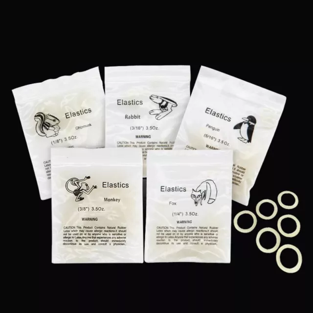 Dental Orthodontic Rubber Bands Ortho Elastics Latex Braces 5 Sizes 3.5OZ.