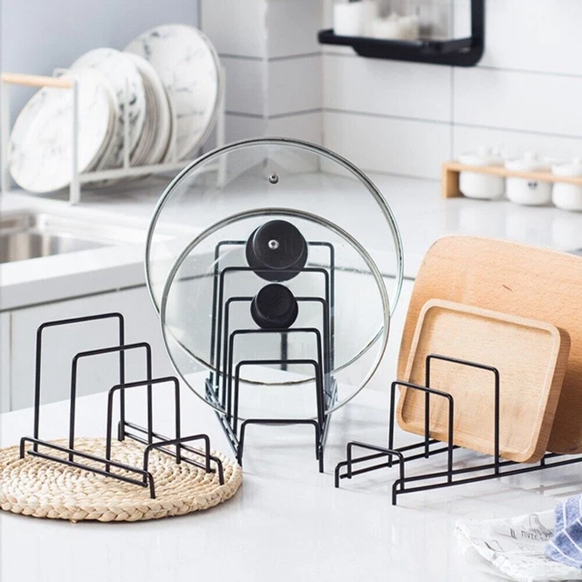 MULTI LAYER IRON Partition Frame Multi Grid Pot Lid Plates Stand ...