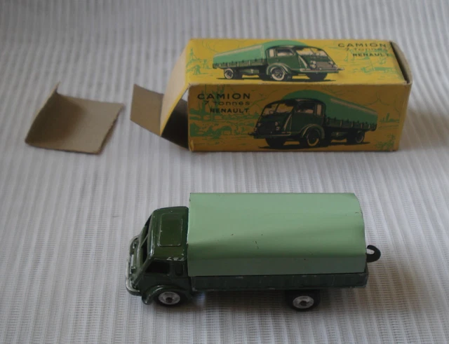 Jouet Citroen CIJ Camion Renault 5 Tonnes plateau ridelle bleu