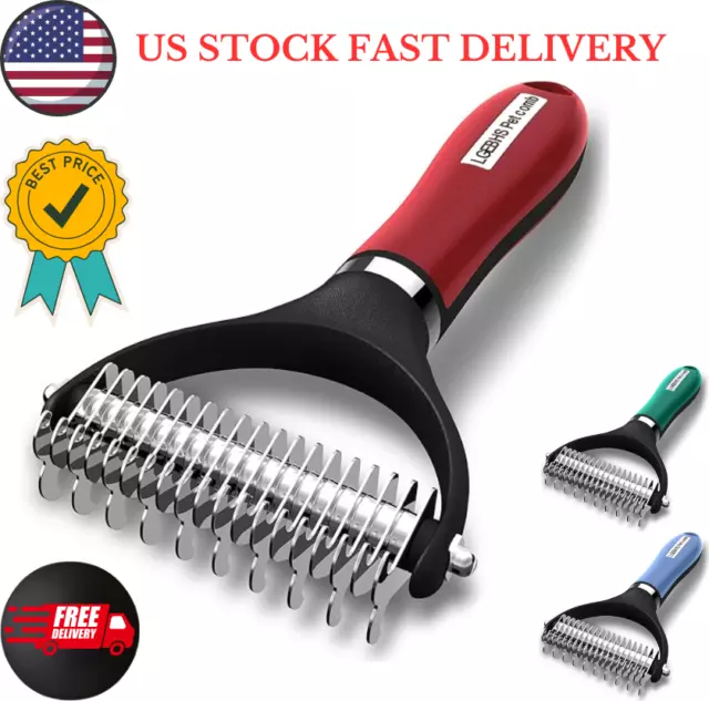 Undercoat Rake For Dogs Double Coat With Pet Comb Pet Grooming Brush Double Side