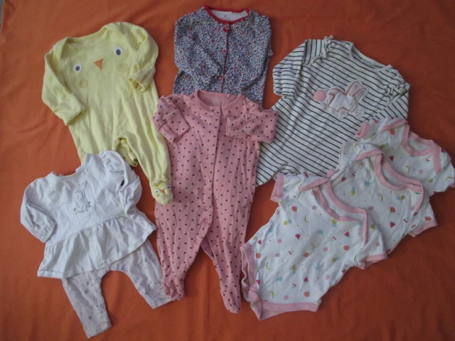 Baby Girls Clothing Bundle - Age 0-3 Months - Sleepsuits, Bodysuits etc