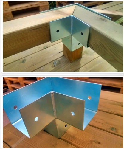 Pied De Poteau Inclinable En Acier Galvanisé - Pour Poutres Bois 7x7, 9x9 Ou 12x12 Cm