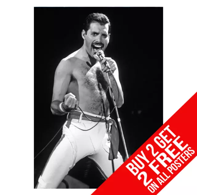 Freddie Mercury Queen Bb5 Poster A4 A3 Size Print - Buy 2 Get Any 2 Free