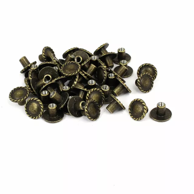 Bouton meubles porte tiroirs poignées Fileté 3,5mm 13mm Dia métal Tirer 50Pcs