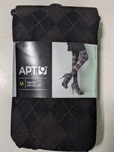 2 Packs Apt.9 Pattern Control Top Opaque Tights - Made In Usa