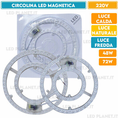 Circolina LED magnetica luce 48 72w sostituisce il neon circolare calamita 220v