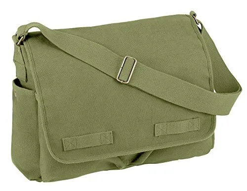 Rothco Vintage Canvas Messenger Bag Crossbody Shoulder Bag Olive Drab