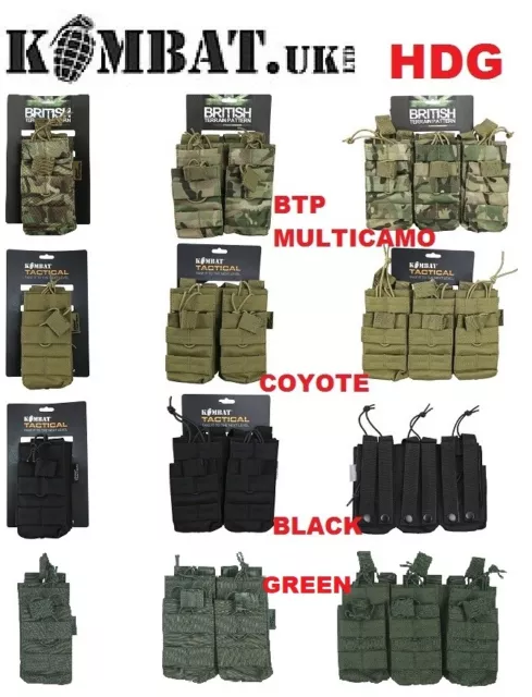 Army Molle Ammo Duo Mag Pouch Tactical Kombat Btp Mtp Blk Tan Sgle Double Triple