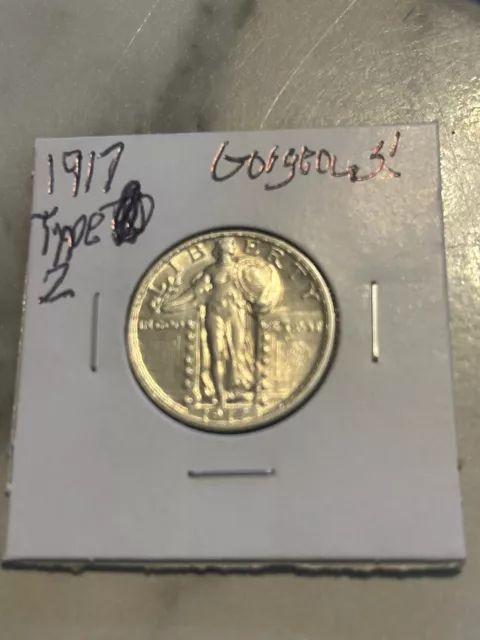 1917 type 2 standing liberty quarter Gorgeous High Grade Look👀