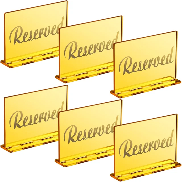 6 Sets Acrylic Mirror Table Sign Decoration Wedding Reception Restaurant Office