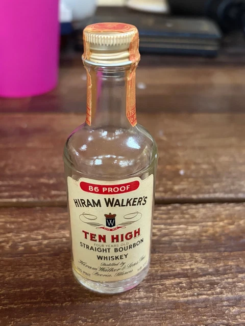 VINTAGE TEN HIGH Straight Bourbon Whiskey Miniature Bottle EMPTY