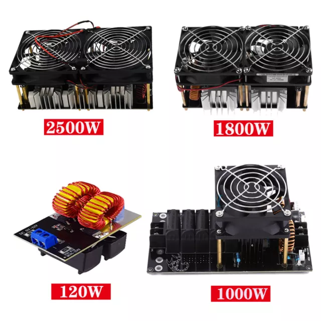 120W/1000W/1800W/2500W ZVS Induction Heating Board Module Heater Fan DIY Kit New