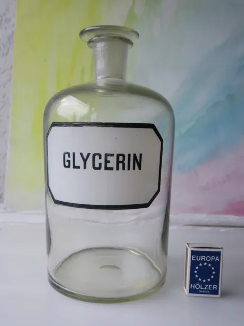 Große Apothekerflasche transparent Glycerin Höhe ca. 29 cm Volumen ca. 9 Liter