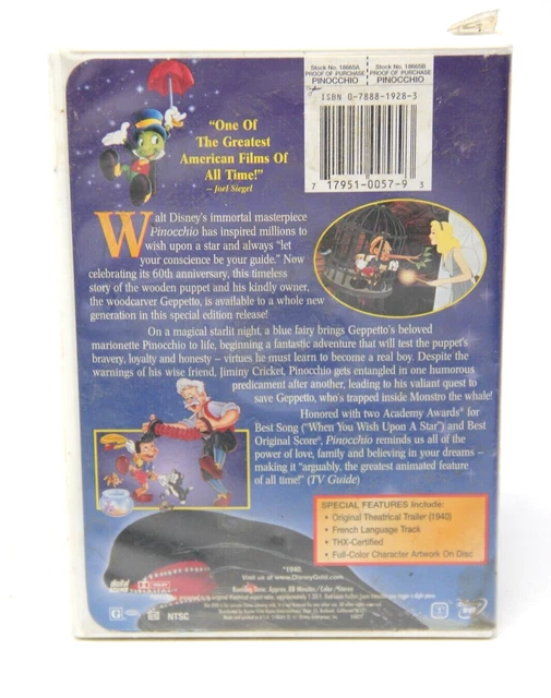 Pinocchio (DVD, 1999, Gold Collection, Walt Disney Studios) SEE DESCRIPTION 2