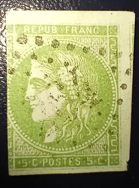 Bordeaux 1870 N° 42B Vert Nuance Obl  Tb Cote 220 Euros Voir Scan