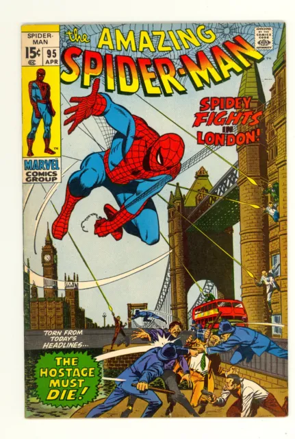AMAZING SPIDER-MAN #95  FN/VF  1971 Spider-Man visits London! BRONZE AGE MARVEL