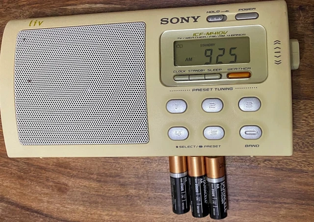 SONY ICF-M410V &LIV& AM/FM/VHF-TV/Weather Radio. G C & P W O. Rare at ...