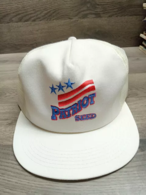 Vintage Patriot Seed Trucker Hat Mesh Farmer Feed Made In USA