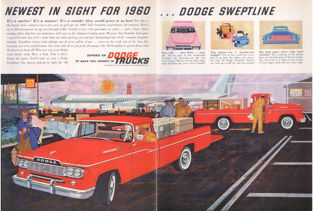 Dodge Sweptline Newest in Sight Pickup ad 1960