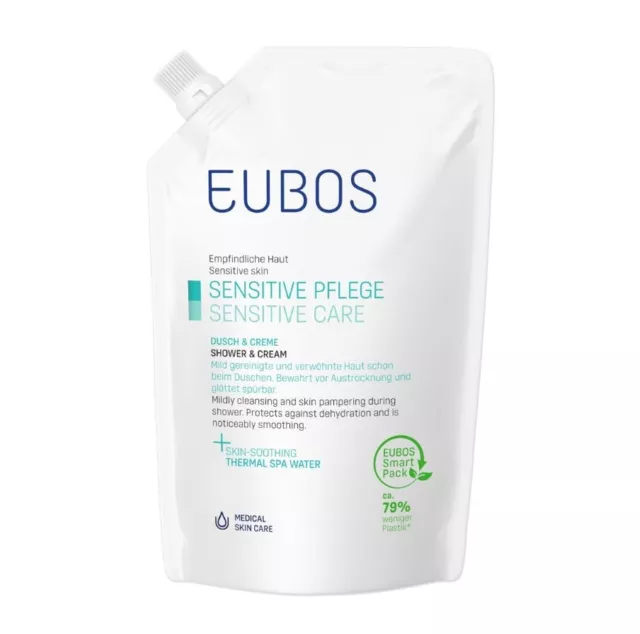 EUBOS SENSITIVE PFLEGE DUSCH & CREME NACHFÜLLBEUTEL, 400 ml, PZN 06608553