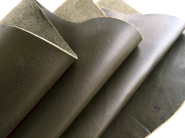 Lederhaut GRÜN Vintage 90x55 1,0mm Rindleder Oberleder Blankleder Dickleder DIY