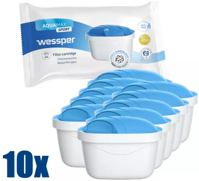 10x Wessper Cartouche pour Carafe filtrante Maxtra Pour les athlètes