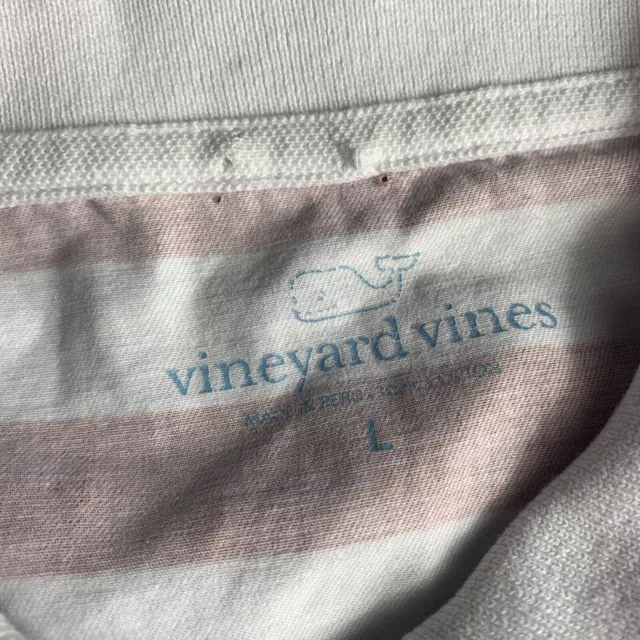 MEN’S SIZE L Vineyard Vines white polo shirt USA American flag ...