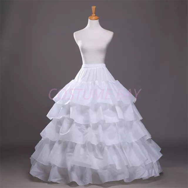 Six Hoops Wedding Dress Bridal Petticoat Underskirt Tutu Skirt Crinoline Mermaid