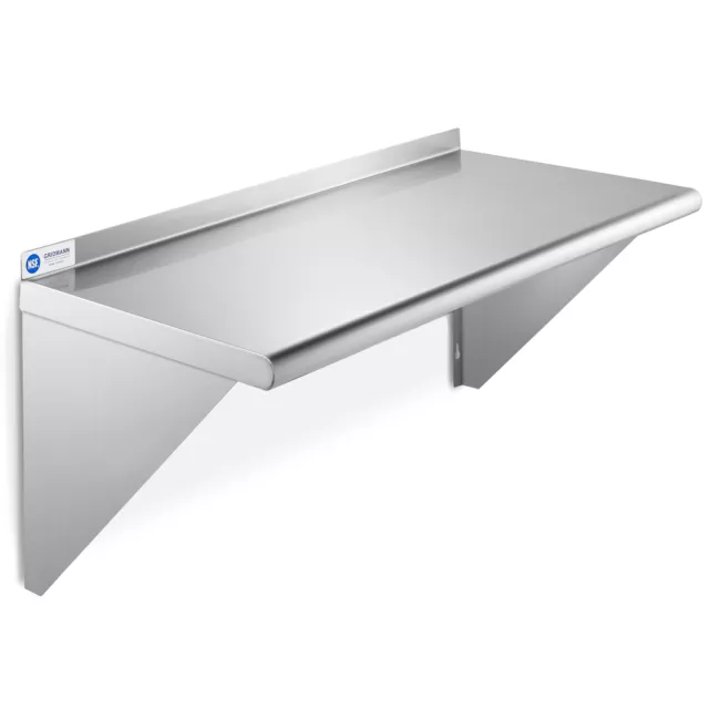 NSF Stainless Steel 12&#034; x 24&#034; Commercial Kitchen Wall Shelf Restaurant